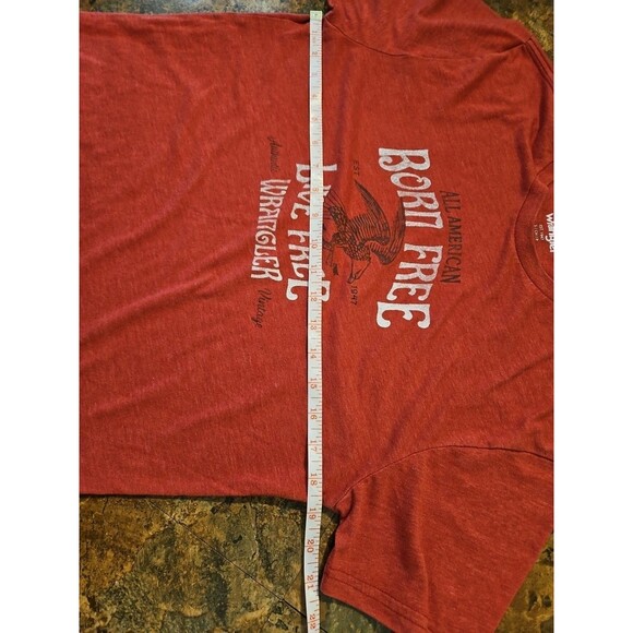 Wrangler Mens Tee Shirt Size Small Red  (A98) - Picture 4 of 6